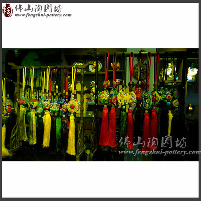 交趾陶风师爷八卦三面小挂件——地摊新宠，汽车饰品批发首选