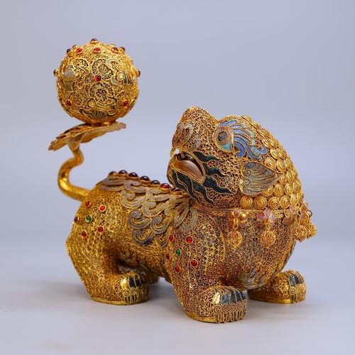 狮子滚绣球摆件 吉祥守护，艺术典藏——风水装饰工艺品（编号ysp37）